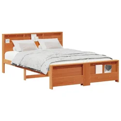 Vidaxl Konstrukcija postelje Voskast rjav 140 x 200 cm Konstruiran les