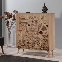 Hanah Home Komoda Multilux 95x111x36cm Hrast