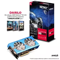 SAPPHIRE NITRO+ Radeon RX 590 8 GB Special Edition - 11289-01-20G  AMD Radeon RX 590, 8GB, GDDR5, 256bit
