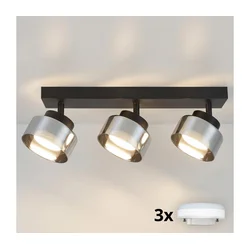 Brilagi - LED RGB prigušiva spot svetiljka AURA LUX 3xGX53/14W/230V Wi-Fi Tuya crna/dimljena
