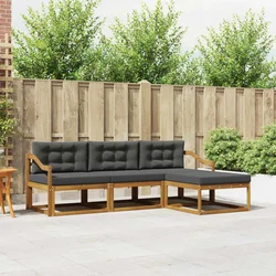Set vanjskih sofa s jastukom 4 pcs Prirodna i antracit