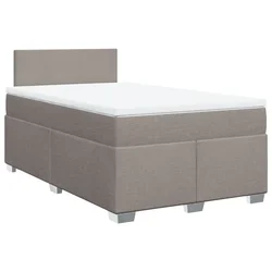 Vidaxl Box spring postelja z vzmetnico taupe 120x200 cm blago
