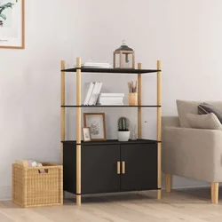 Visoka komoda crna 80 x 40 x 121 cm od konstruiranog drva