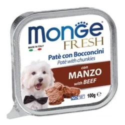MONGE FRESH PATE KOŠČKI Z GOVEDINO 100G