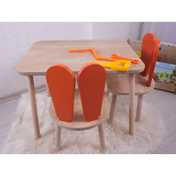 HANAH HOME Dečiji sto i stolica Bunny One Chair Set Orange Brown