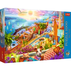 shumee 10842 Puzzle 1000 Premium Plus - Čas za čaj: Obisk Santorinija