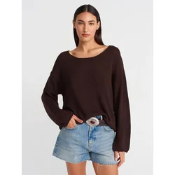 Dilvin Pulover Pullover temno rjava
