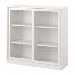 TONSTAD Element s kliz. stakl. vratima, prljavobela, 120x37x116 cm