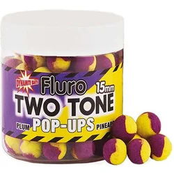 DYNAMITE BAITS Plum & Pineapple 15mm Fluro Two Tone Pop Ups (DY600)