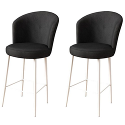 Hanah Home Set barskih stolica Fora, 2 komada, Crno-beli
