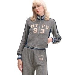 Cropp - Dukserica s rajsferšlusom i podignutim okovratnikom - light grey