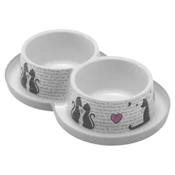 Moderna Dupla posuda Trendy Dinner Double Cats in Love