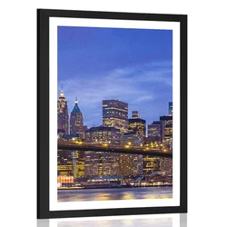 Plakat s paspartujem most v Brooklynu - 60x90 no frame