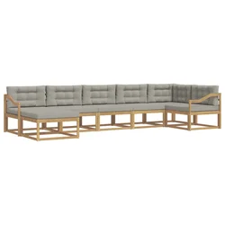 Set vanjskih sofa s jastukom 7 pcs Bijela i svjetlosiva