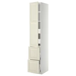 METOD / MAXIMERA Vis.el. s polic/4fiok/vrat/2front, bela/Bodbyn prljavobela, 40x60x220 cm