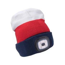 Extol - Kapa sa čelnom lampom i USB punjenjem 300 mAh, bela/crvena/plava, vel. UNI