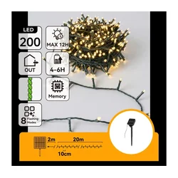 Aigostar - LED solarni božićni lanac 200xLED/8 funkcija 22m IP65 topla bela 800mAh