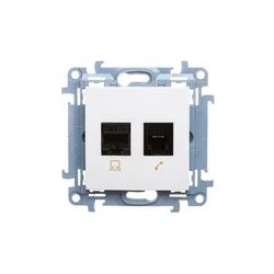 Simon 10 Vtičnica za podatkovno komunikacijo RJ45+RJ12 kat. 5e bela C5T.01/11