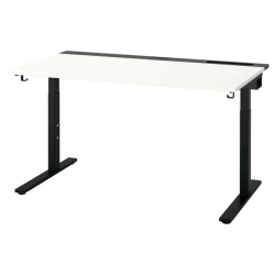 MITTZON Radni sto, bela/crna, 140x80 cm