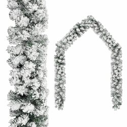 Božićna girlanda sa snijegom zelena 10 m PVC