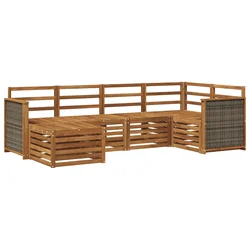 Sekcijska garnitura 5 pcs Prirodna Čvrsto drvo akacije