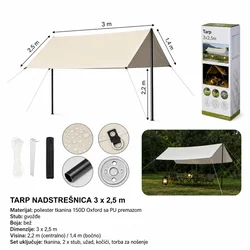 KMT Tenda, 3x2.5 m, Bež