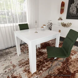HANAH HOME Trpezarijski sto Single 90 Shiny White