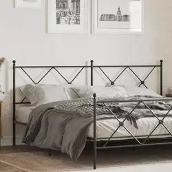 Vidaxl vidaXL Kovinsko vzglavje, črno, 180 cm