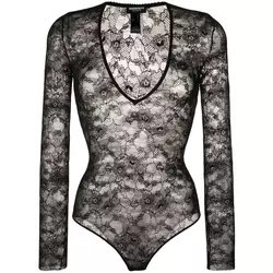 Dsquared2-lace bodysuit-women-Black