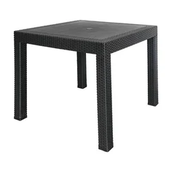 MKS Baštenski sto Ratan, PVC, 90x90 cm, Antracit