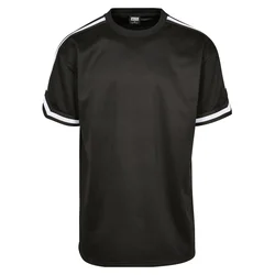 Oversized Stripes Mesh Tee Black