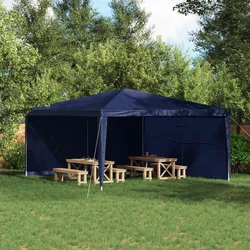 Zid šatora za zabavu 2 pcs Plava 400 x 195 cm PE i čelik