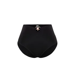 Trendyol Curve Black High Waist Accessory Detailed Plus Size Bikini Bottom