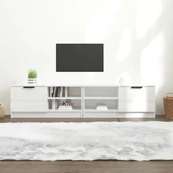 TV ormarić 2 kom sjajni bijeli 80x35x36,5 cm konstruirano drvo