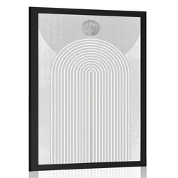 Plakat sodobna siva mavrica Mid-Century - 60x90 silver