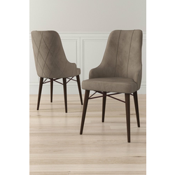 HANAH HOME Set 2 stolice Neta Cappuccino Brown