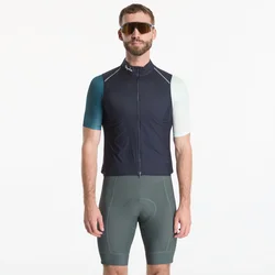 Telovnik Rapha Mens Brevet Element Wind Gilet Dark Navy/ White L