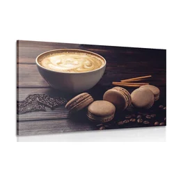 Slika kava s čokoladnimi makroni - 150x100