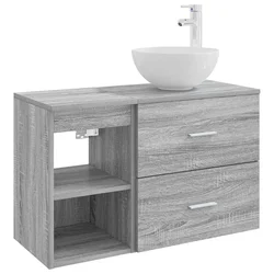 Set namještaja za kupaonicu 2 pcs Siva Sonoma Konstruirano drvo