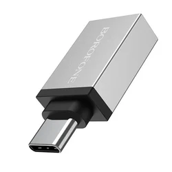 USB-C v USB-A OTG adapter Borofone BV3 5Gbps - silver