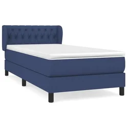 Vidaxl Box spring postelja z vzmetnico modra 90x190 cm blago