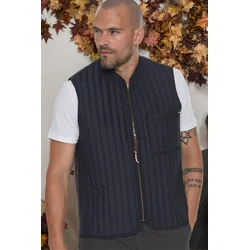 Y8611 DEWBERRY MENS VEST-PLAIN NAVY BLUE