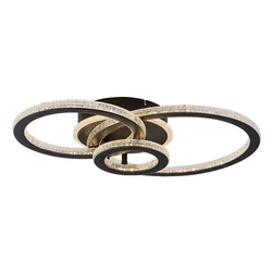 Rabalux Plafonjera Maziar, LED, Sa daljinskim, 40W, 3000-6500K, 52x35cm, Crna