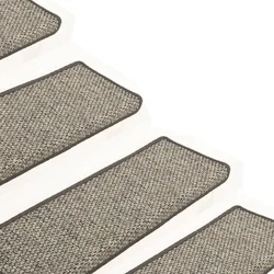 Samoljepljivi otirači za stepenice 15 kom 65x21x4 cm sivi/bež