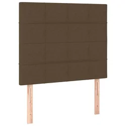Vidaxl Vzglavje postelje temno rjavo 100x5x118/128 cm blago