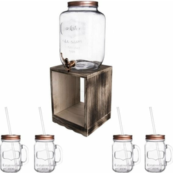 Orion Steklenica za pijačo s pipo 8,8 l + 4 kozarci