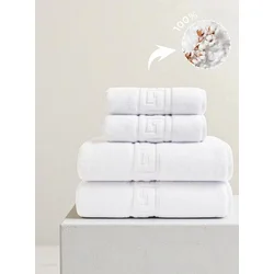 Lessentiel Maison Set peškira za ruke i kupanje, 4 komada, Beli