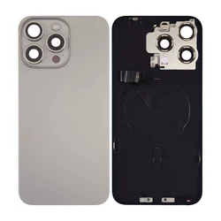 Steklo zadnjega ohišja za iPhone 15 Pro Max, Natural Titanium, Pulled A