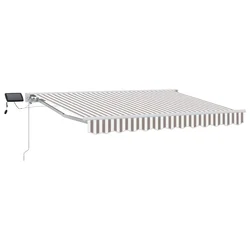 Ručni okvir tende s LED-ima Svijetlo siva i bijela. 5 x 3 m
