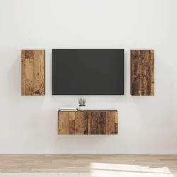Set TV komoda Zidne 6 pcs Staro drvo Konstruirano drvo